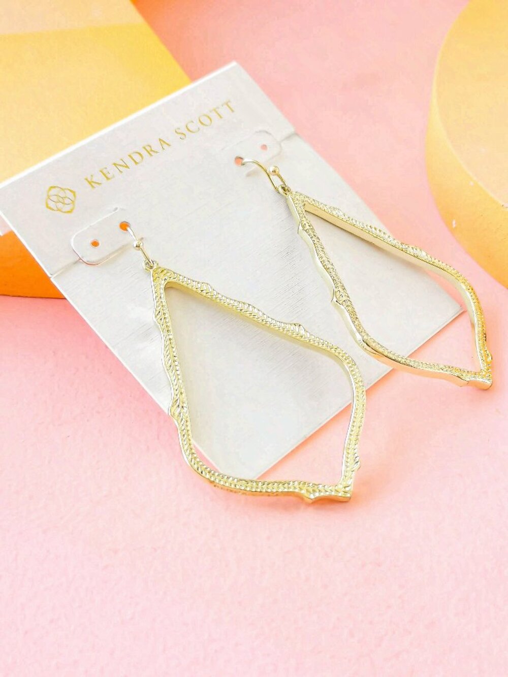 Kendra Scott Gold Irregular Teardrop Dangle Earrings